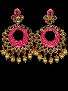 Reverse Ad Earrings With Meenakari Work